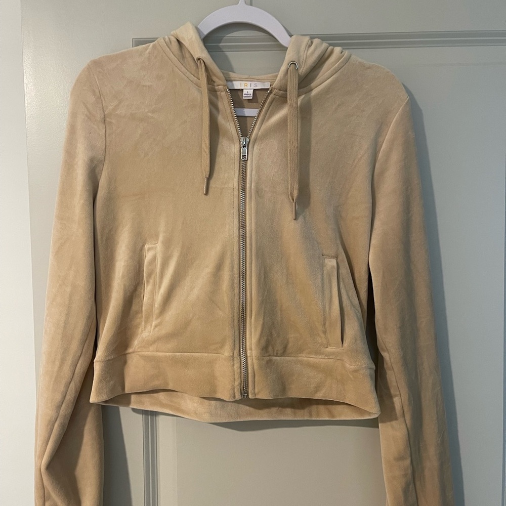 Iris Tan Zip-Up Hoodie